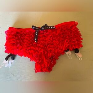 Sexy vintage Chiffon Ruffled Cheeky Panties - Size m